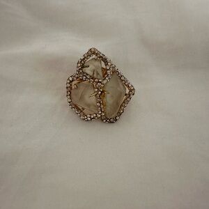 Alexis Bittar Cocktail Ring with Center Stone & Crystals